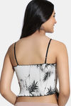 Zivame Bra Top With Inbuilt Cups - White Print — thumbnail 3